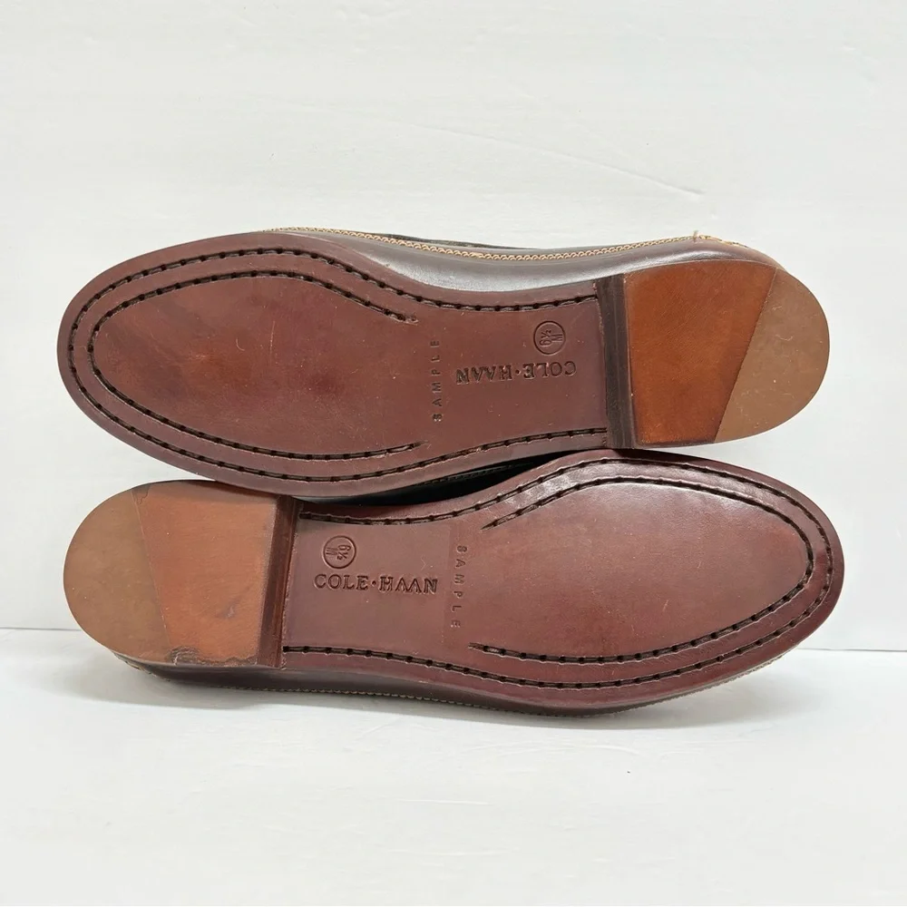 Colehaan Country Classic Brown Leather Slip On Boat Shoes Loafers 6.5 new